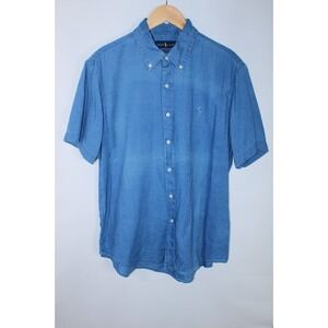 Ralph Lauren Men's Large Blue Classic Fit Indigo Short Sleeve Shirt